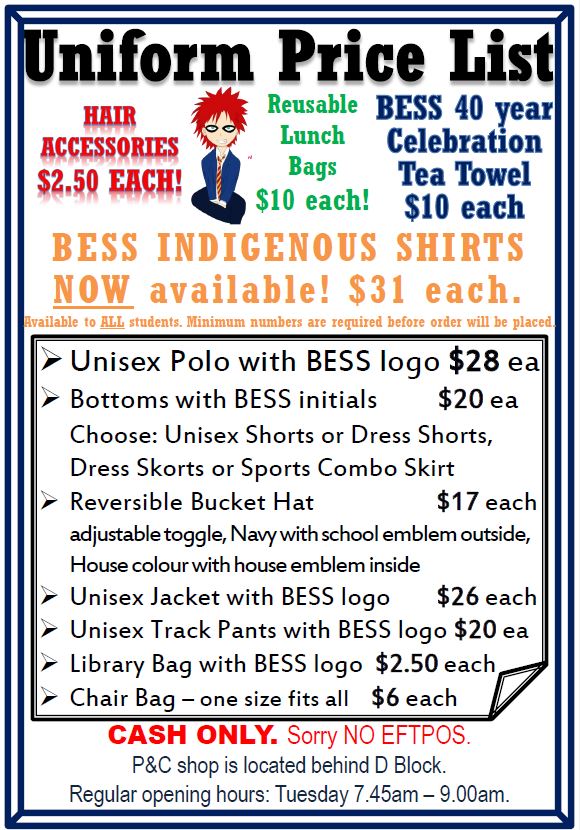 uniform price list poster